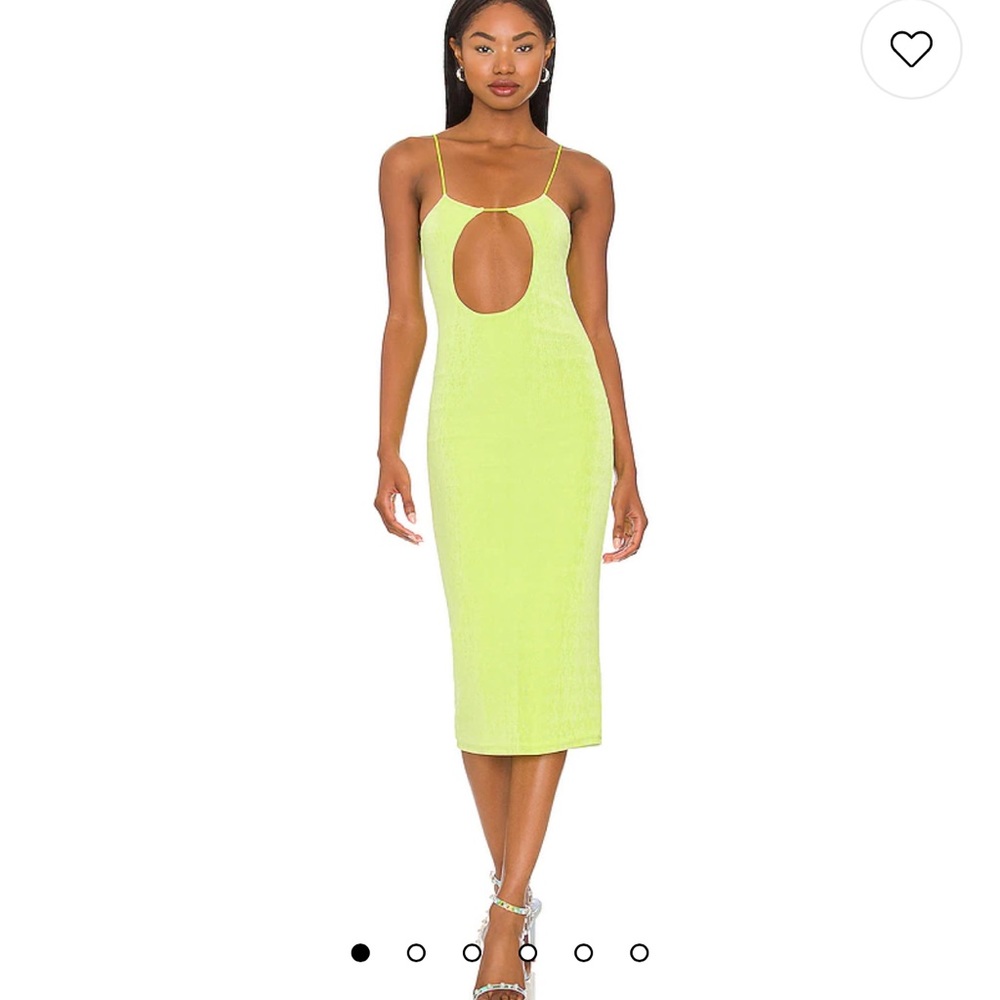 Reagan Midi Dress in Acid Lime